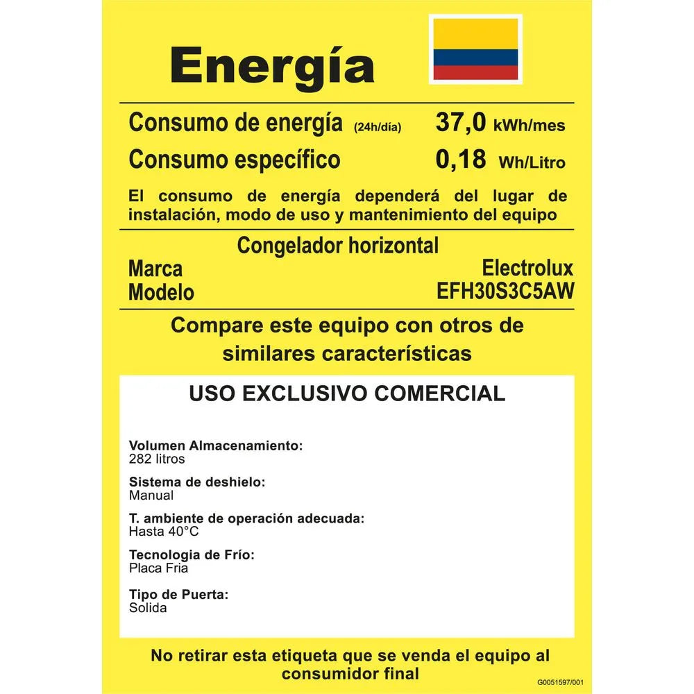 Congelador horizontal Electrolux 282L Frost Inverter Blanco EFH30S3C5AW