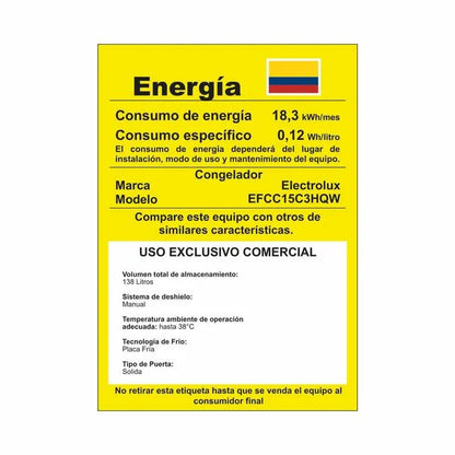 Congelador Horizontal Electrolux Frost 150L Turbo Freezer Blanco EFCC15C3HQW