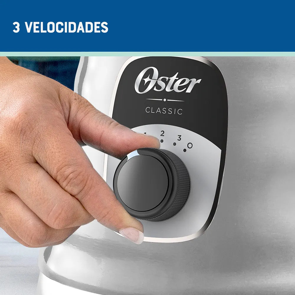 Licuadora Oster® Clásica, con Control de Perilla, de 3 Velocidades, 1.25 Lt, 1000 W,