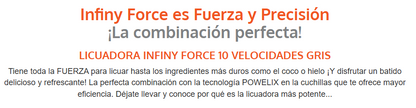 Licuadora IMUSA Infiny Force 10 Velocidades Vaso de Vidrio