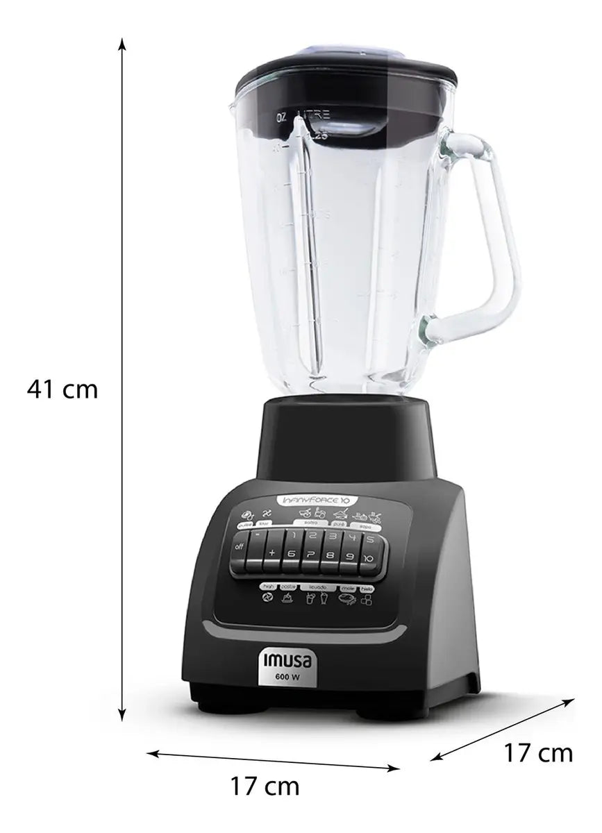 Licuadora IMUSA Infiny Force 10 Velocidades Vaso de Vidrio
