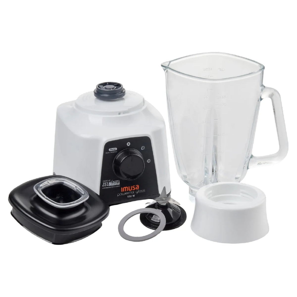 Licuadora IMUSA Powermix Glass 2 Velocidades Blanca
