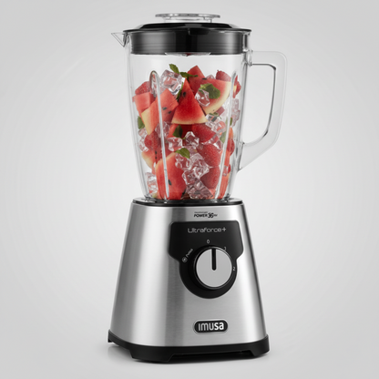 Licuadora IMUSA Ultraforce +, 2 velocidades, 1000W, Vaso de Vidrio 2.2L