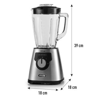 Licuadora IMUSA Ultraforce +, 2 velocidades, 1000W, Vaso de Vidrio 2.2L