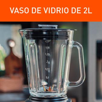 Licuadora IMUSA Ultraforce 2X, 1100W, Vaso Vidrio 2L, con Espatula, Picatodo y Molino