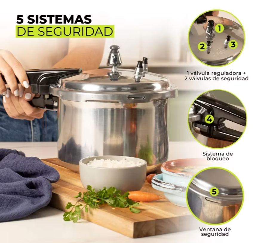 Olla a Presión KALLEY 4.2 Litros Cierre Externo