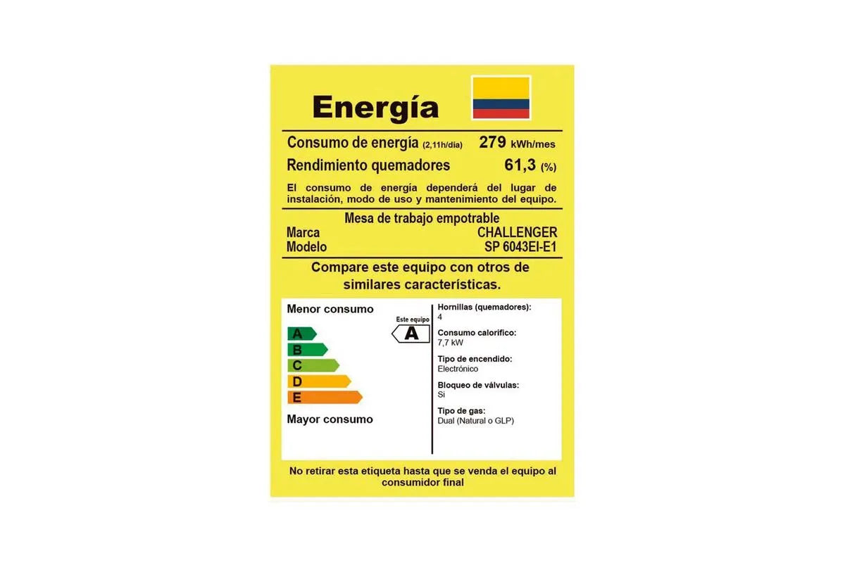 Estufa de Empotrar CHALLENGER 4 Puestos Dual (GN - GP) - SP6043