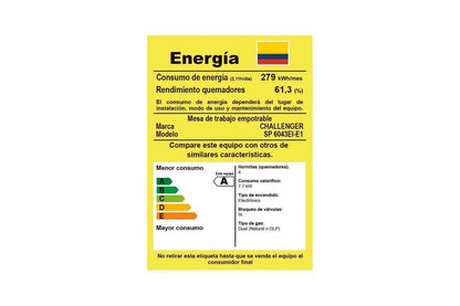 Estufa de Empotrar CHALLENGER 4 Puestos Dual (GN - GP) - SP6043