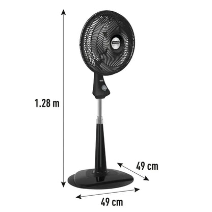 Ventilador Samurai Turbo Fresco Pedestal Negro