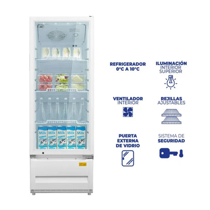 Vitrina KALLEY Frost Una puerta 211 Litros K-SC211L3 Blanco