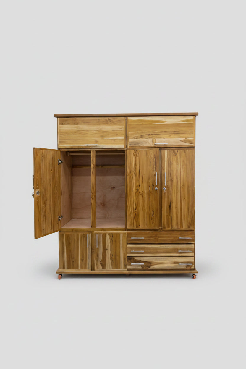 Closet Teka Wood 4 Puertas Macizo/Triple Teka a los Lados