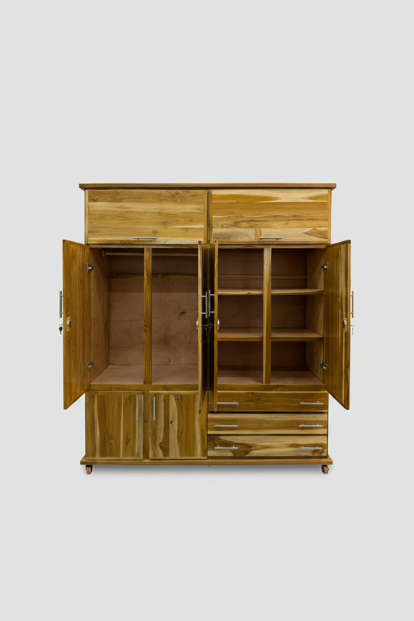 Closet Teka Wood 4 Puertas Macizo/Triple Teka a los Lados