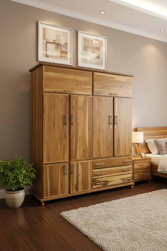 Closet Teka Wood 4 Puertas Macizo/Triple Teka a los Lados