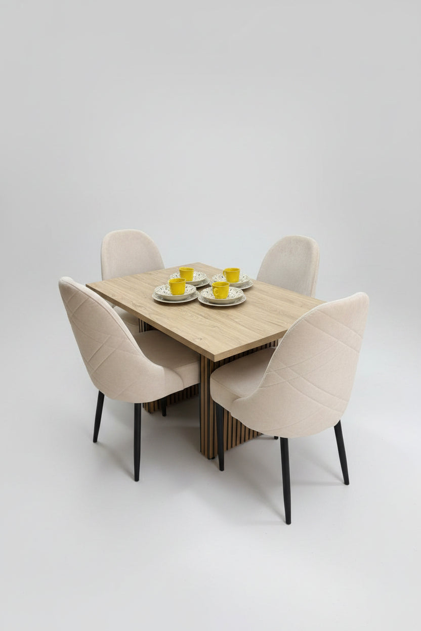 Comedor Moscu 4 Puestos  Plantilla en Madera
