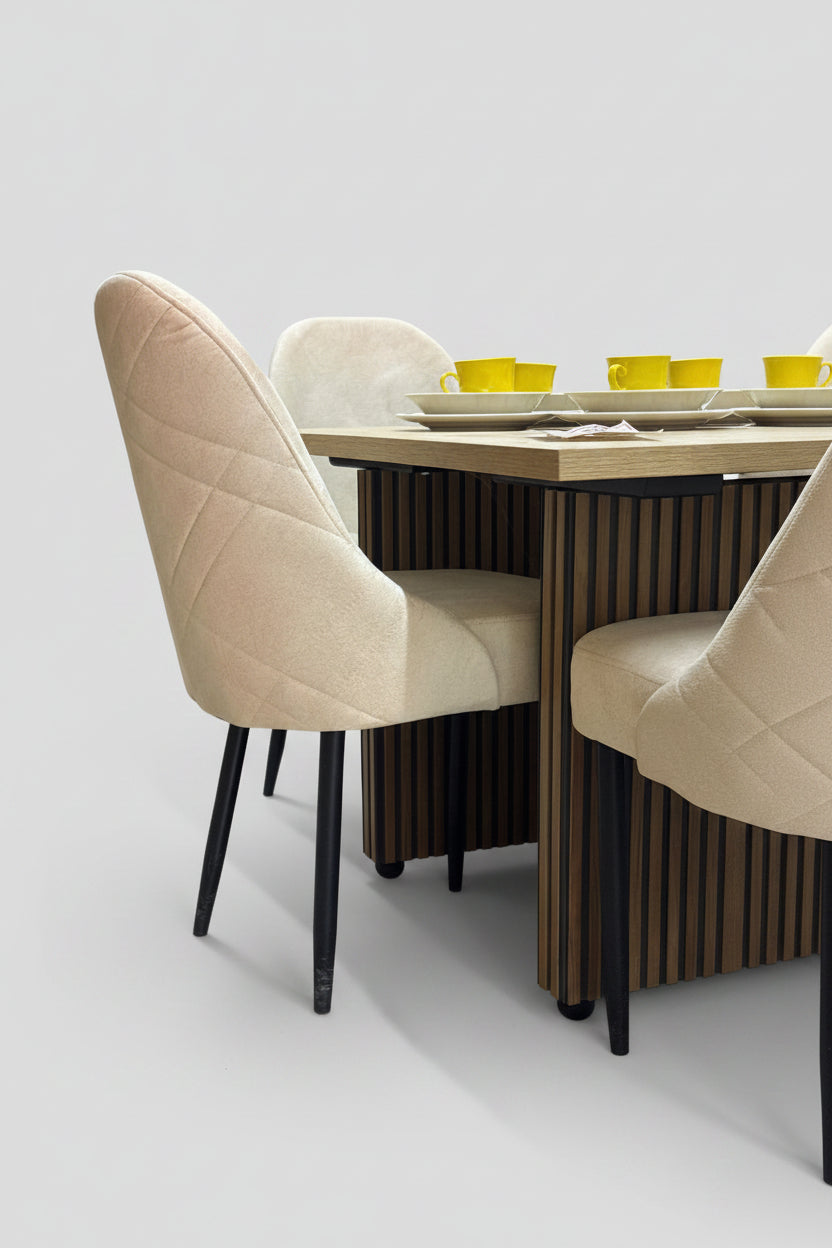 Comedor Moscu 4 Puestos  Plantilla en Madera